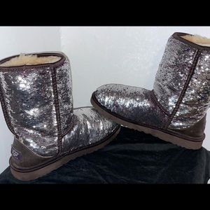 SILVER/PURPLE UGGS reversible sequins
